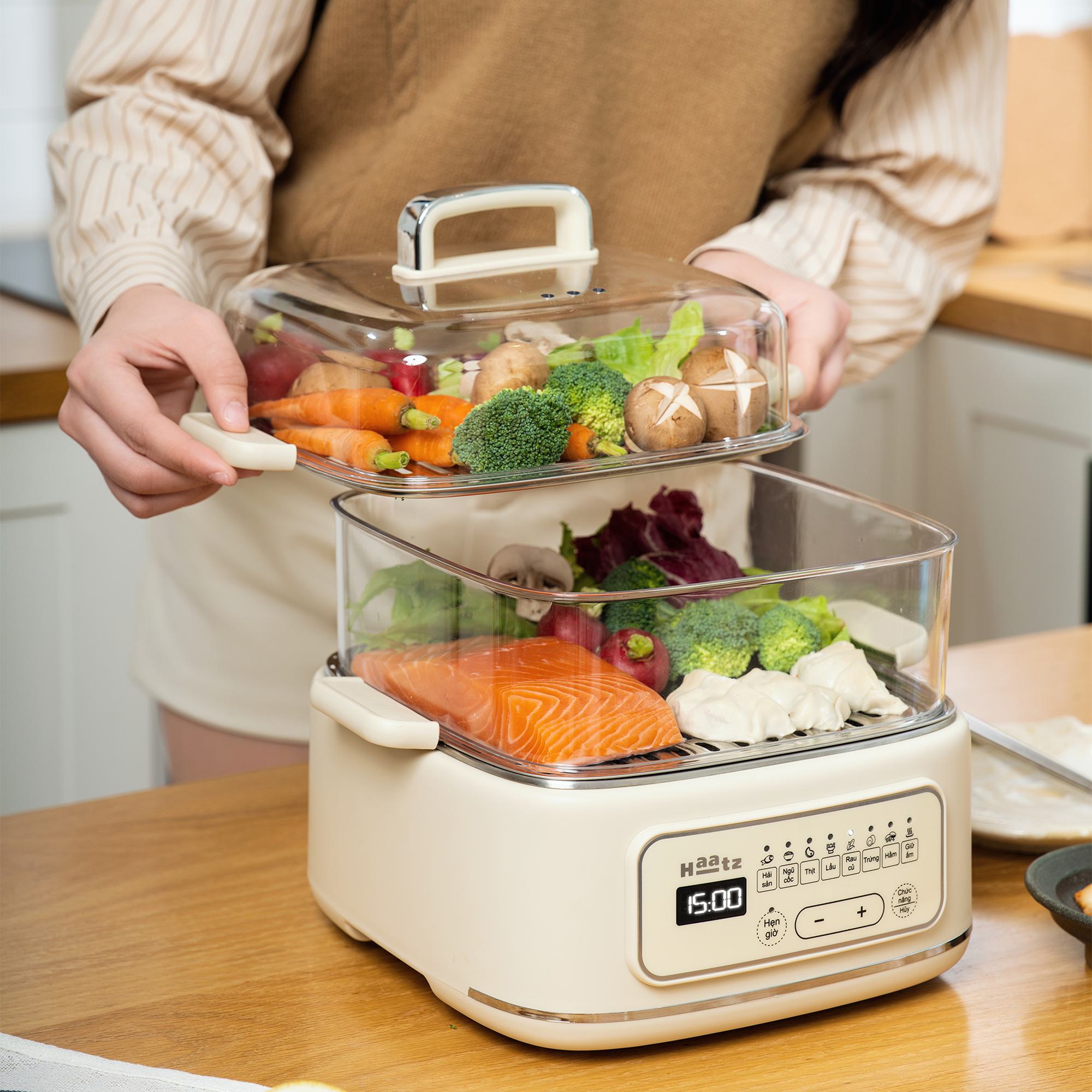 Nồi lẩu hấp đa năng Haatz CIM371 10 lít 8 chức năng hấp