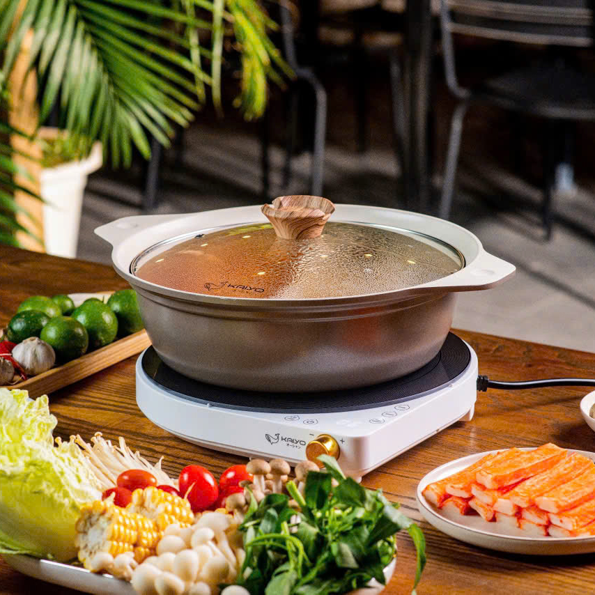 Nồi lẩu nhôm đúc nguyên khối 2 ngăn Kaiyo