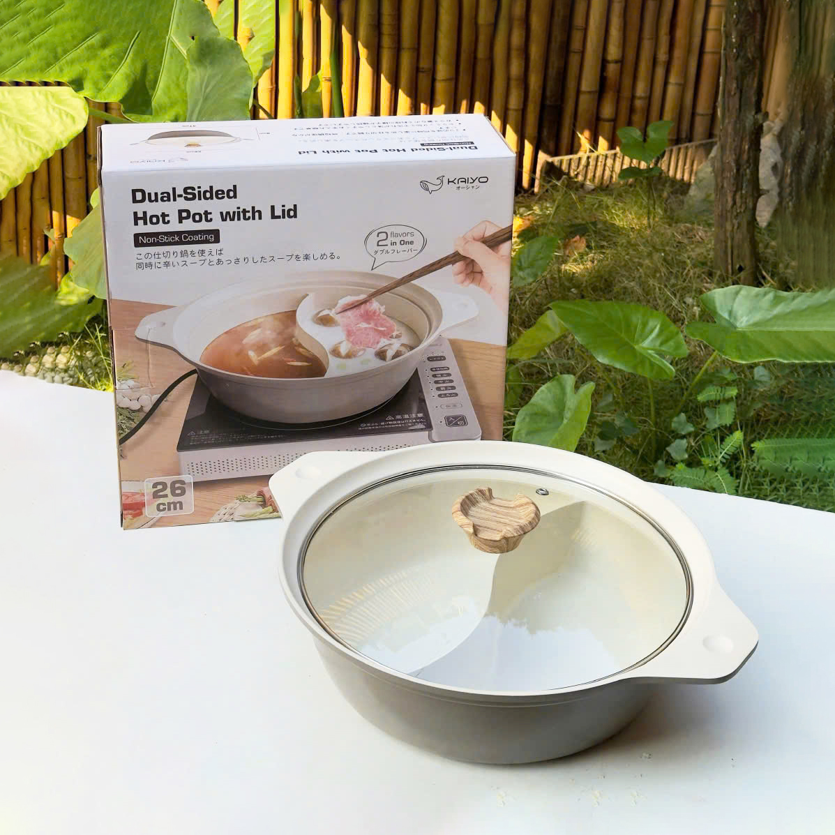 Nồi lẩu nhôm đúc nguyên khối 2 ngăn Kaiyo