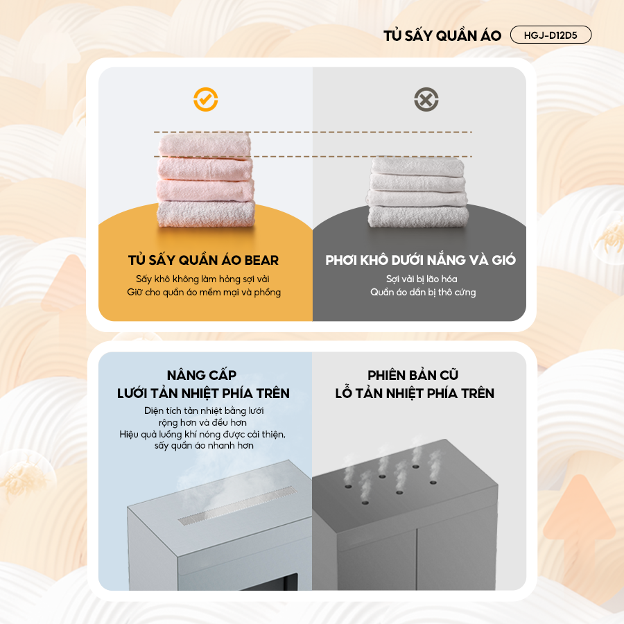 Tủ sấy quần áo Bear HGJ-D12D5