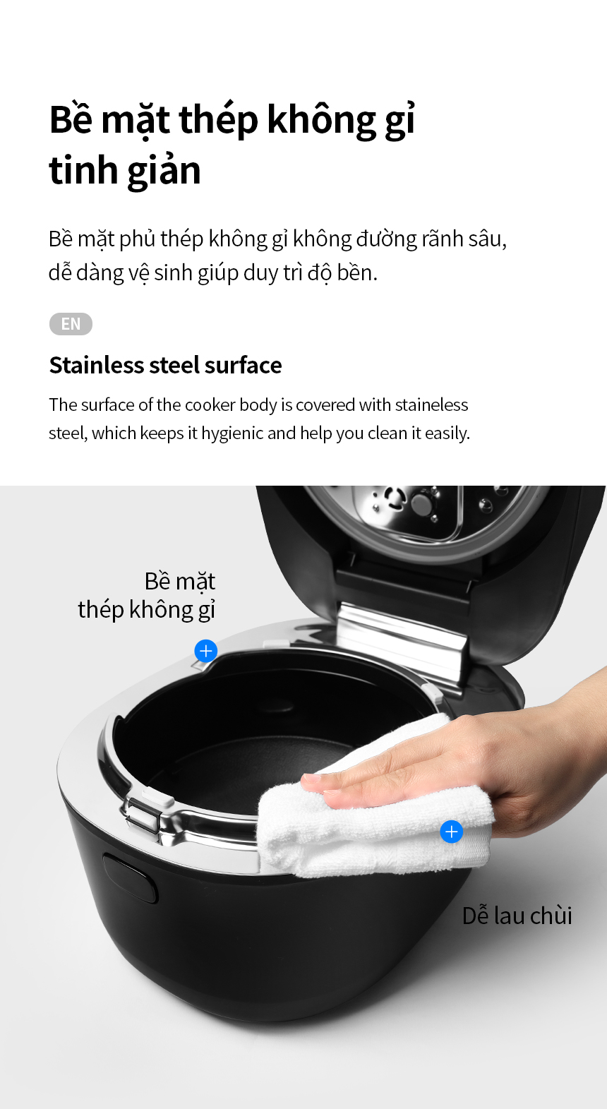 Nồi cơm điện cao tần LocknLock 1.2L EJR586BLK