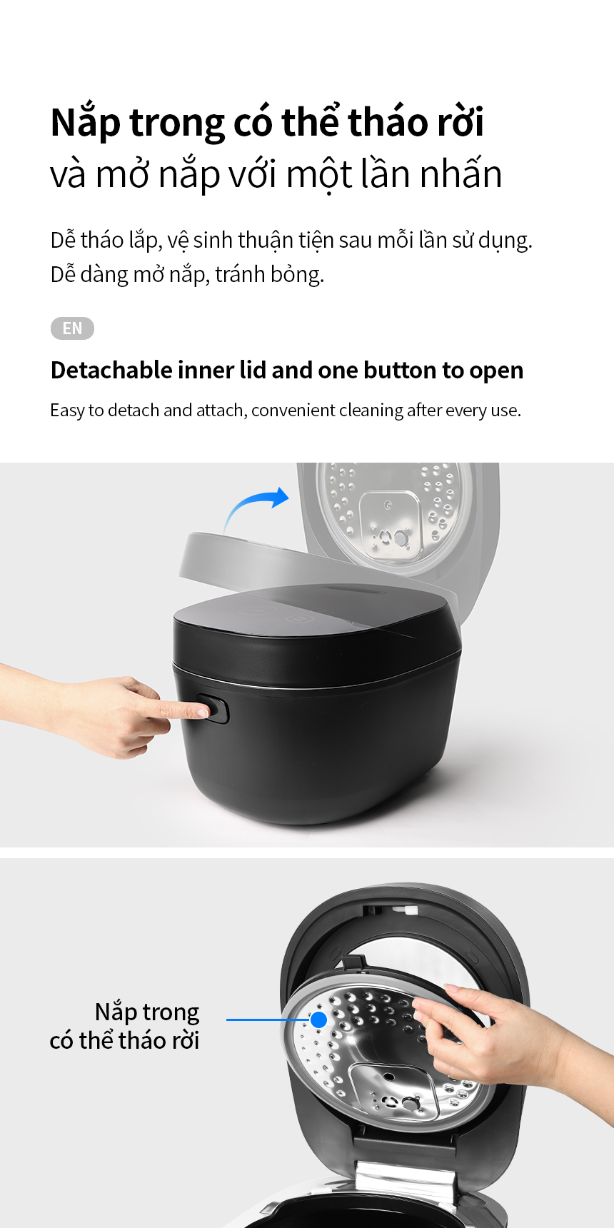 Nồi cơm điện cao tần LocknLock 1.2L EJR586BLK