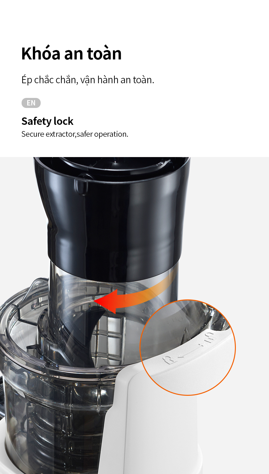 Máy ép chậm LocknLock Bianco Slow Juicer 0.8L EJJ421IVY