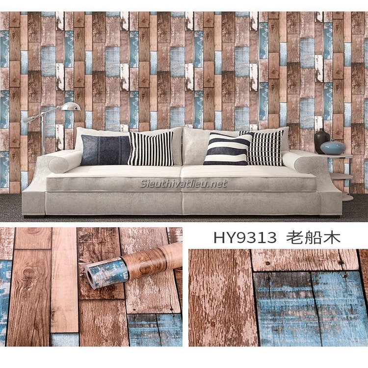 Decal dán tường giả gỗ HY9313