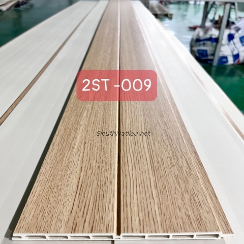 Lam nhựa 2 sóng giá rẻ 2ST-009 vân gỗ màu kem