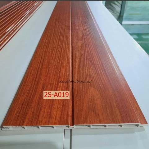 Lam nhựa 2 sóng giá rẻ 2ST-019 vân gỗ màu nâu đỏ