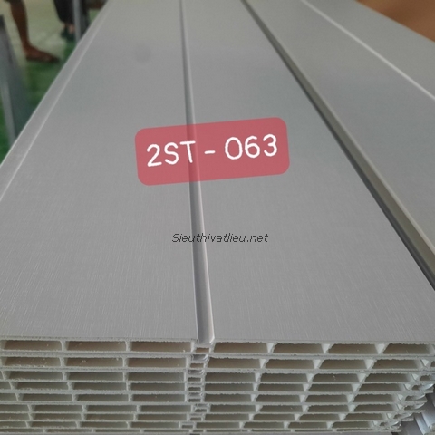 Lam nhựa 2 sóng giá rẻ 2ST-063 vân vải màu trắng