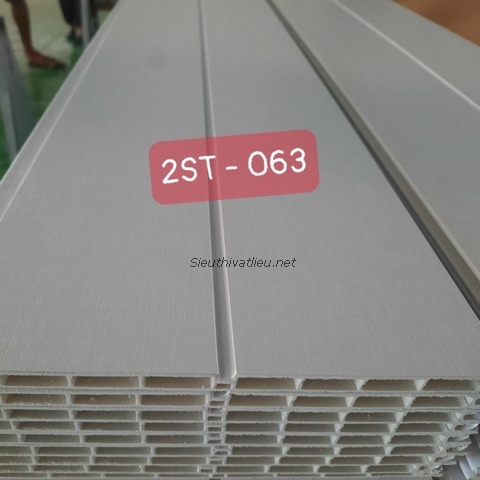 Lam nhựa 2 sóng giá rẻ 2ST-063 vân vải màu trắng