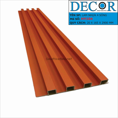 Lam nhựa 4 sóng Decor HY104 màu cam