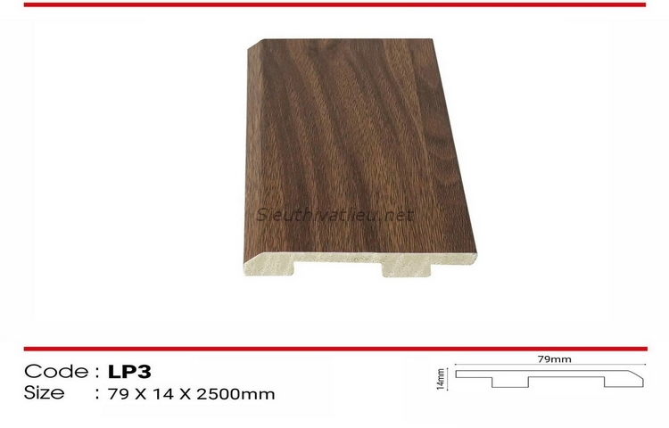 Len tường nhựa LP3 vân gỗ màu nâu
