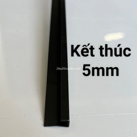 Nẹp nhôm kết thúc tấm ốp than tre 5mm - Màu đen