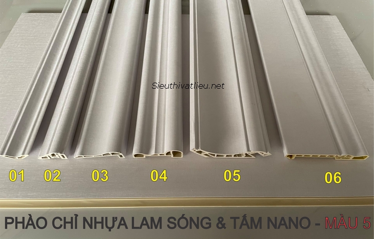 PHÀO CHỈ NHỰA VÂN GỖ MÀU TRẮNG - MÀU 5