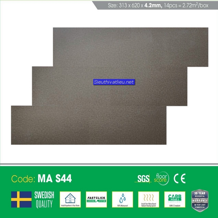 Sàn nhựa hèm khóa vân thảm  MIA 4mm MA S44