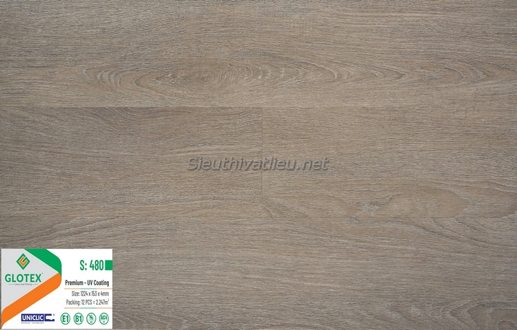 Sàn nhựa hèm khóa Glotex 4mm S480