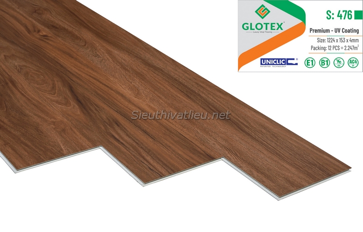 Sàn nhựa hèm khóa Glotex 4mm S476