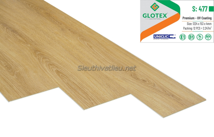 Sàn nhựa hèm khóa Glotex 4mm S477