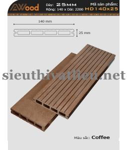 Sàn Gỗ Ngoài Trời Awood HD 140x25 Coffee