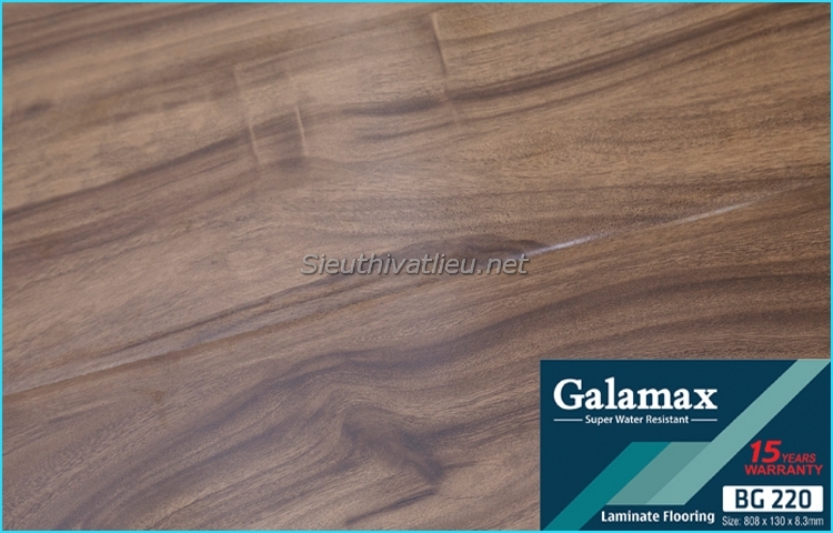 Sàn gỗ Galamax bản nhỏ 8mm BG220 màu Nâu đen