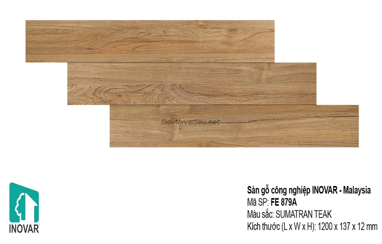 Sàn gỗ Malaysia Inovar FE879 12mm bề mặt vân chìm
