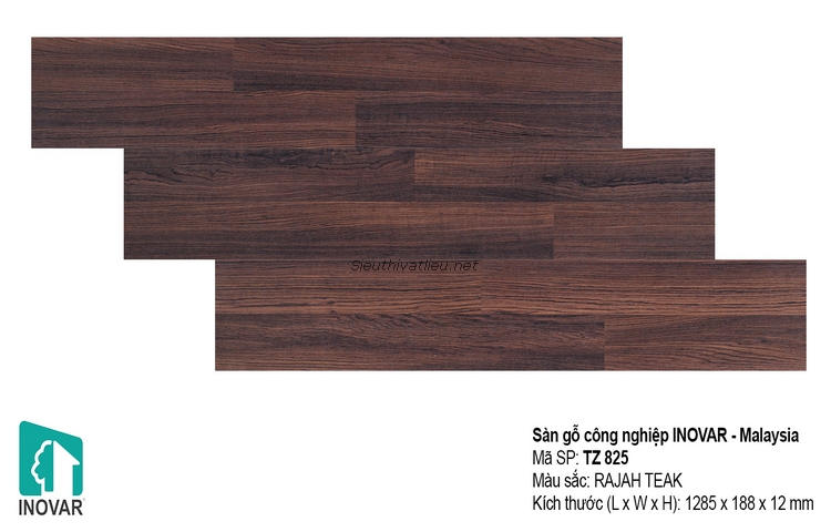 Sàn gỗ Malaysia Inovar TZ825 12mm bề mặt vân nổi