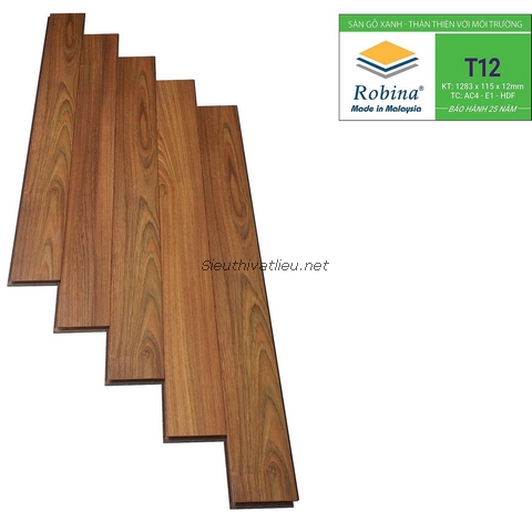 Sàn gỗ  Malaysia Robina T12 12mm bản nhỏ