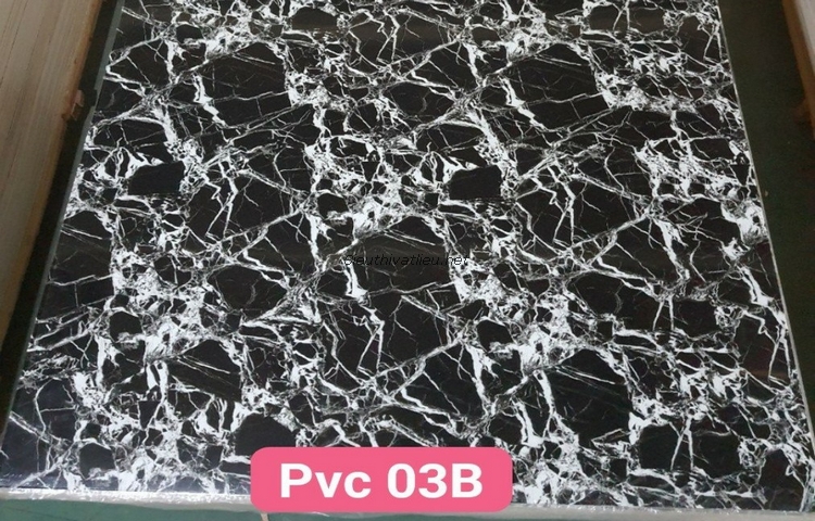 Tấm nhựa pvc vân đá màu đen PVC03B