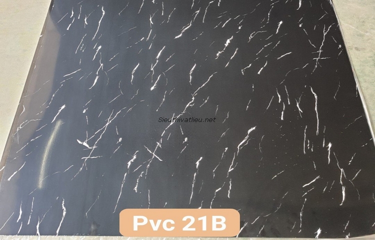 Tấm nhựa pvc vân đá màu đen PVC21B