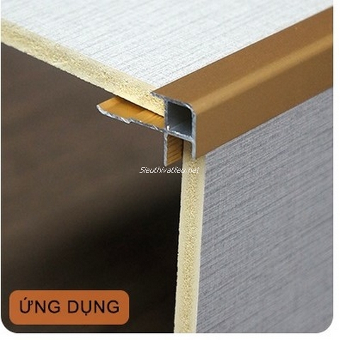 Nẹp nhôm ốp góc ngoài tấm ốp than tre 5mm - Màu vàng