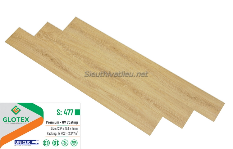 Sàn nhựa hèm khóa Glotex 4mm S477