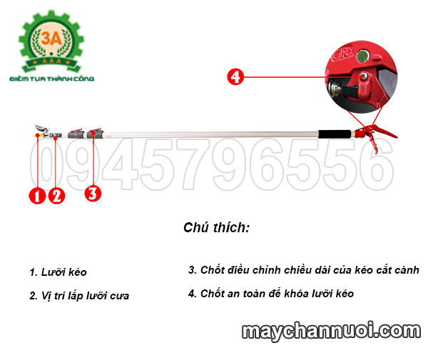 cấu tạo kéo cắt cành cây