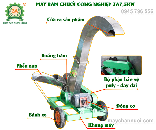 Máy xắt chuối công suất lớn 3A7,5kW