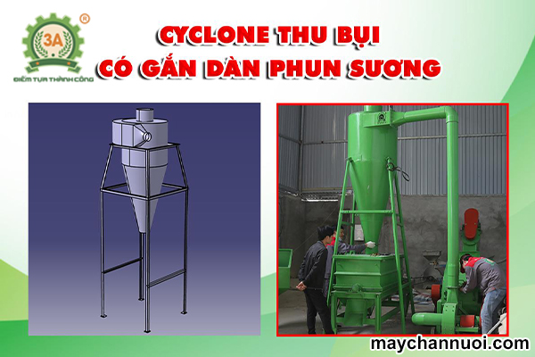 Cyclone thu bụi có gắn dàn phun sương