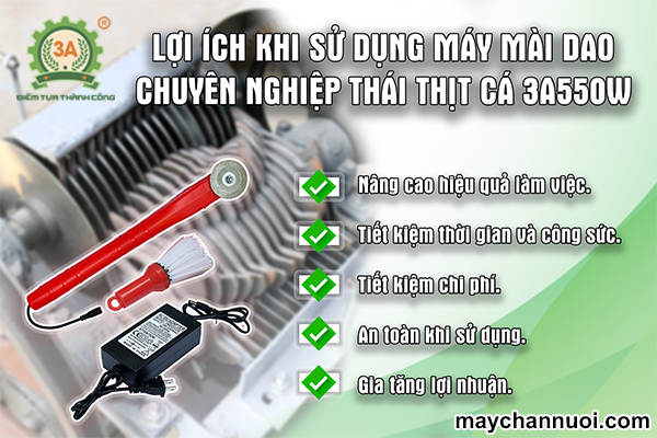 Lợi ích khi sử dụng máy mài dao chuyên nghiệp thái thịt, cá 3A550W