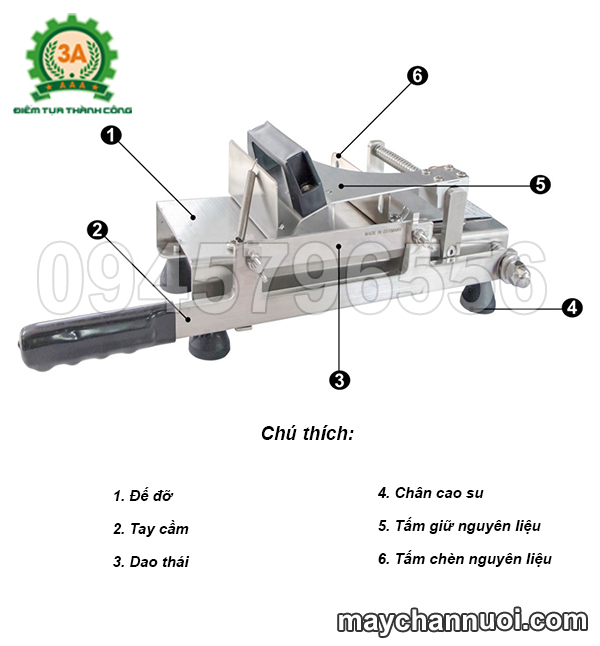 cấu tạo máy thái thịt đông lạnh