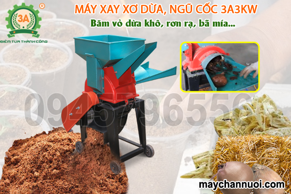 Máy xay xơ dừa, ngũ cốc 3A3kW