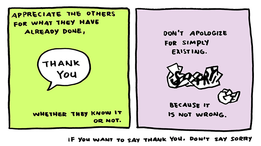 Đừng nói “Sorry”, hãy nói “Thank you”