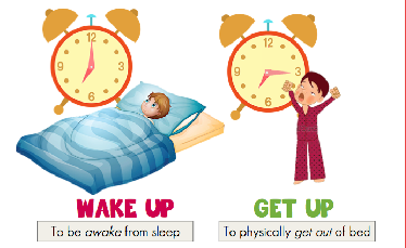 Phân biệt 'wake up' và 'get up'