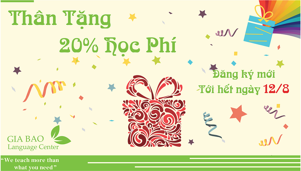 Giảm 20% học phí