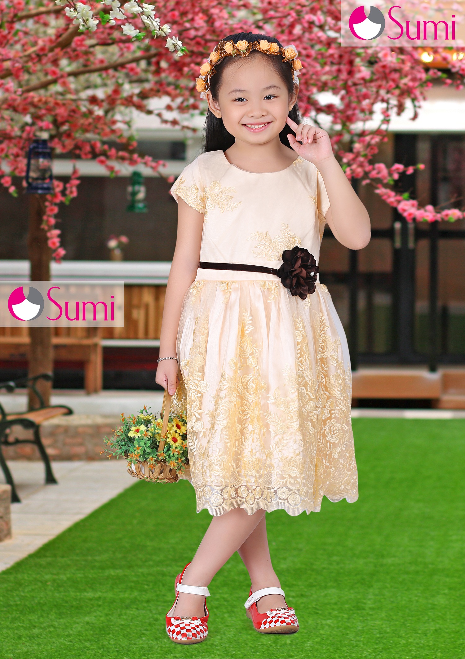 Đầm công chúa cao cấp SUMI ren hoa
