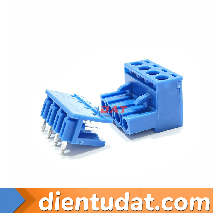 2EDG-5.08-4P Đầu Nối Connector Hàn PCB X Chân Cong 5.08mm 4 Pin Màu Xanh Dương