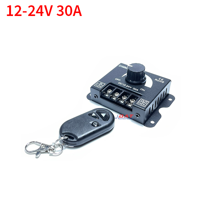 Bộ Dimmer Kết Hợp Remote RF Điều Chỉnh Độ Sáng Đèn 12-24V 30A