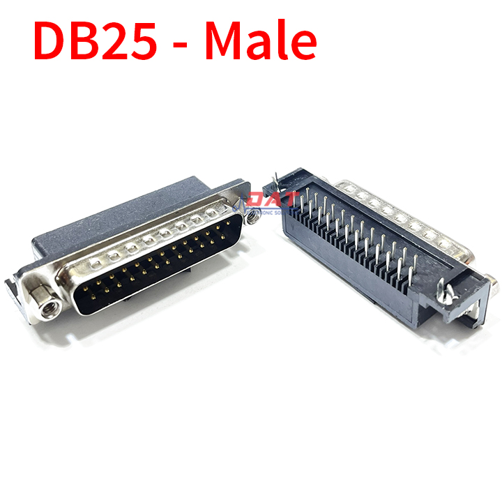 Cổng DB25 Đầu Đực 25 Chân Cong 2 Hàng Hàn PCB