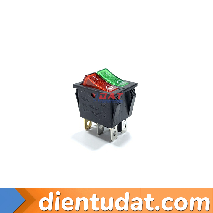 Công Tắc Bập Bênh Đôi 6 Chân KCD4 16A 31*25MM