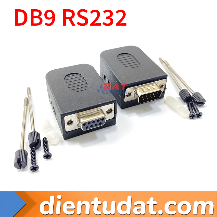 DB9 Connector 9 Pin Cable RS232 Connector COM Port - Jack Đực - Cái