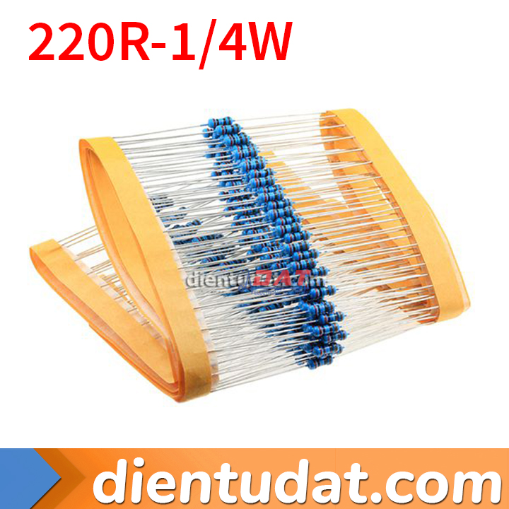 Điện trở 1/4W 220R 1% - 5 Vòng Màu