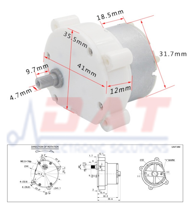 Động Cơ Giảm Tốc 30 Vòng/Phút JS40-500 12V