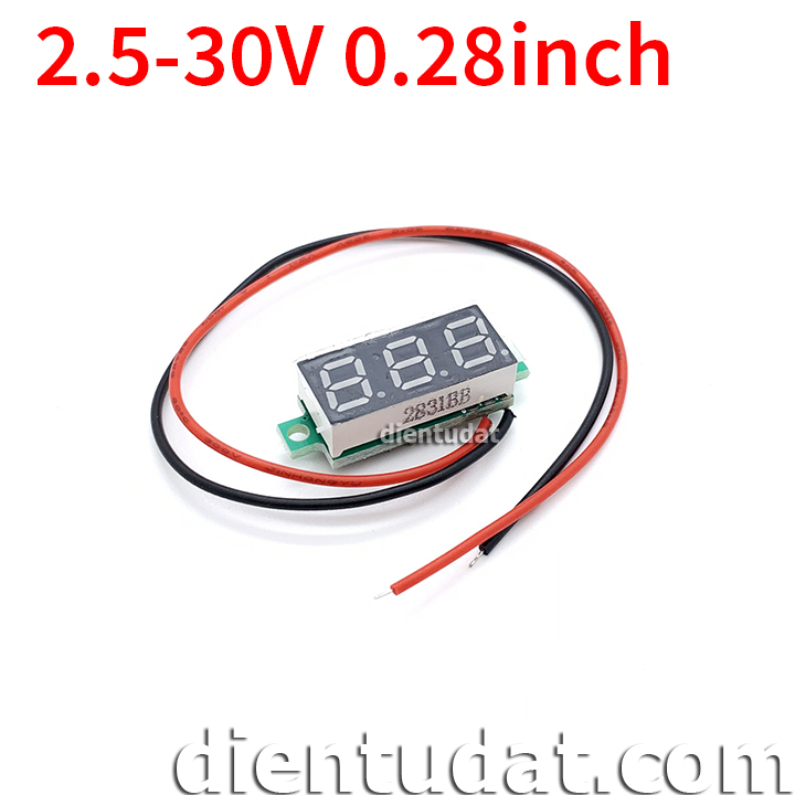 Đồng Hồ Đo DC 2.9V-30V 0.28inch 2 Dây