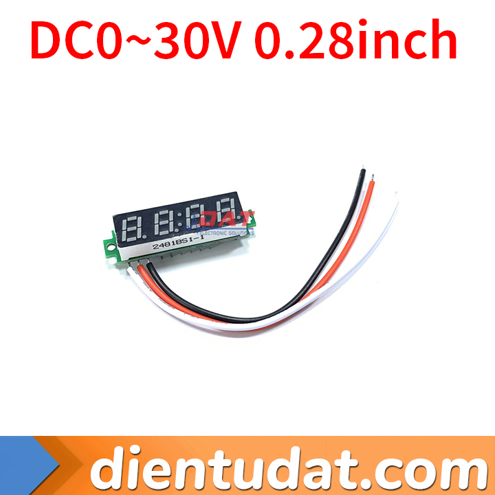 Đồng Hồ Đo Điện Áp DC 4 Số 0-30V 0.28inch - 3 Dây