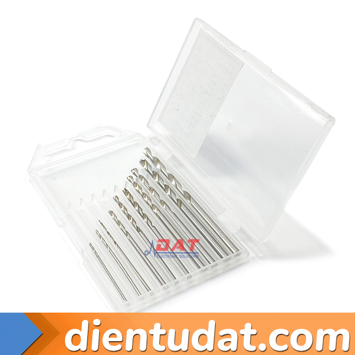 Hộp 10 Loại Mũi Khoan 0.8mm-3mm