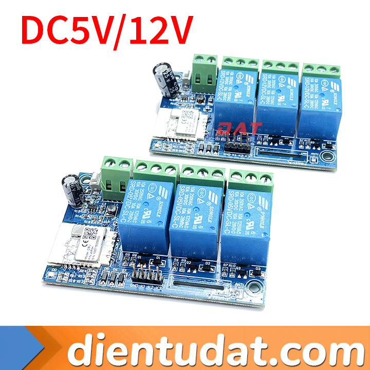 Mạch Điều Khiển 3 Relay Qua Wifi 5V 12V - Dùng APP Tuya